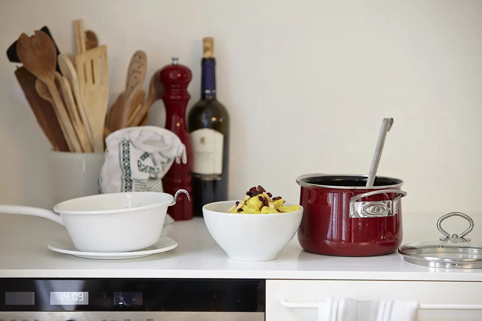 Кастрюля Riess Nouvelle - Top 3000 Rosso 0711-008 со стеклянной крышкой диаметр 24 см темно-красная, фото №3