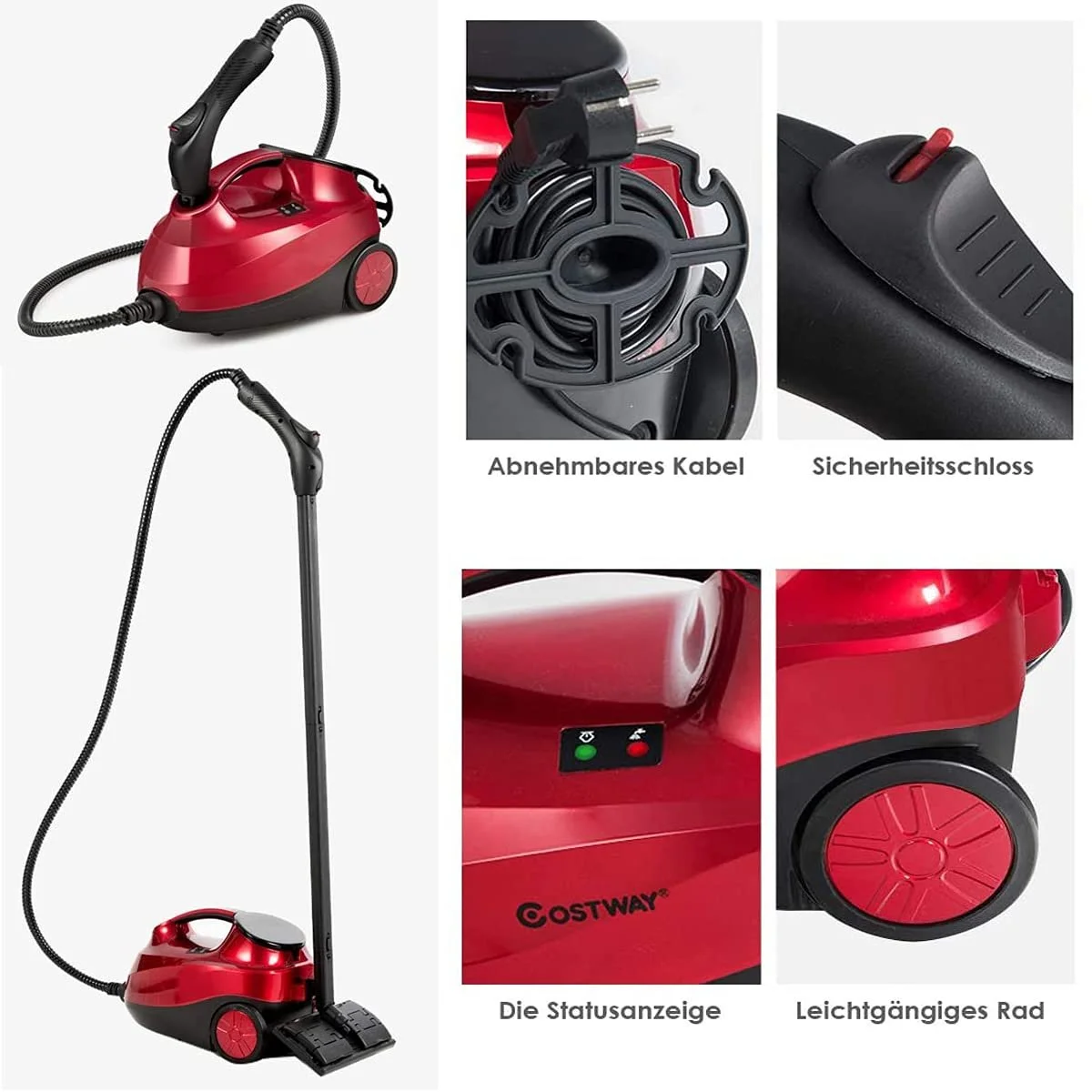 Пароочисник RELAX4LIFE 2000 W 4 Bar 1.5 L 45 хв 108 °C LED 19 аксесуарів, фото №9