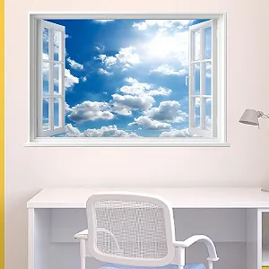 Наклейка на стіну SUPERDANT 3D Вид з вікна 82 x 54.6 см - Фото 1