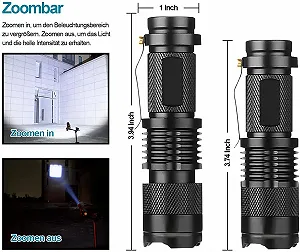 Міні LED ліхтарик Super Bright Zoomable з 3 режимами, водонепроникний, для дітей, подарунок, для риболовлі, походів і кемпінгу, набір з 2 штук synthetic.ua - Фото 1