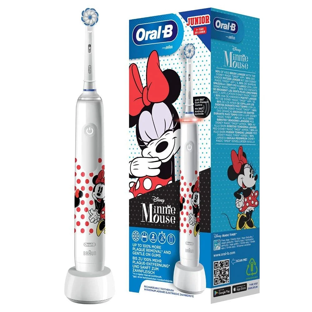 Электрическая зубная щетка Oral-B Junior Minnie Mouse от 6 лет 2 режима Белая 1 шт., фото №1
