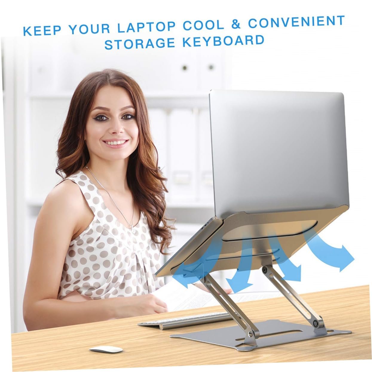 Складана Підставка для Ноутбука Holibanna Регульована по Висоті Стабільна, фото №7
