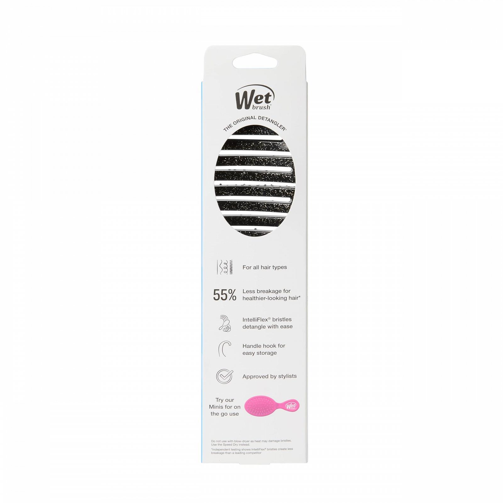 Щітка Wet Brush Shower Detangler Black Glitter, фото №12