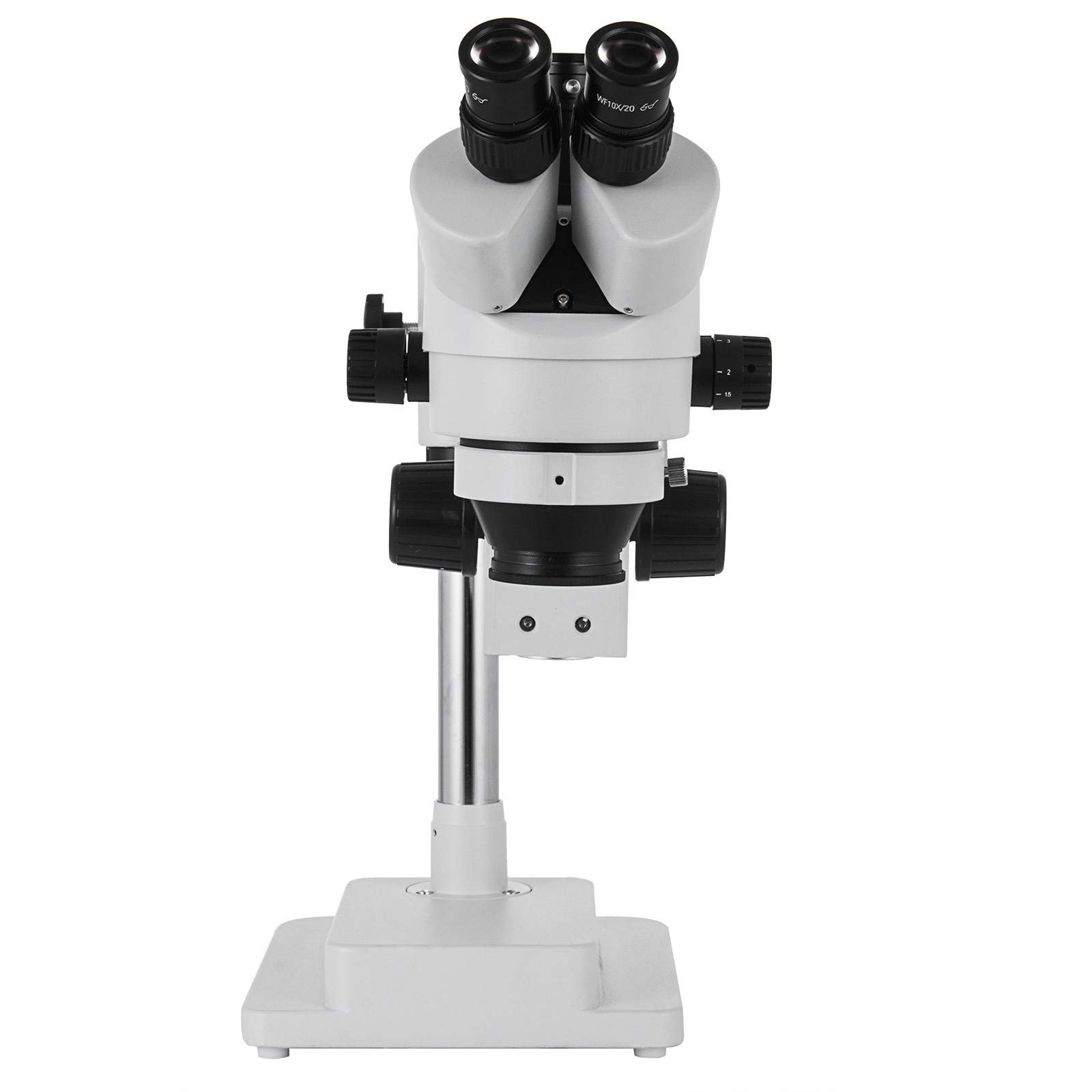 Тринокулярный стереомикроскоп VEVOR Zoom 3.5X-90X Simul Focal с двойной подставкой, фото №4