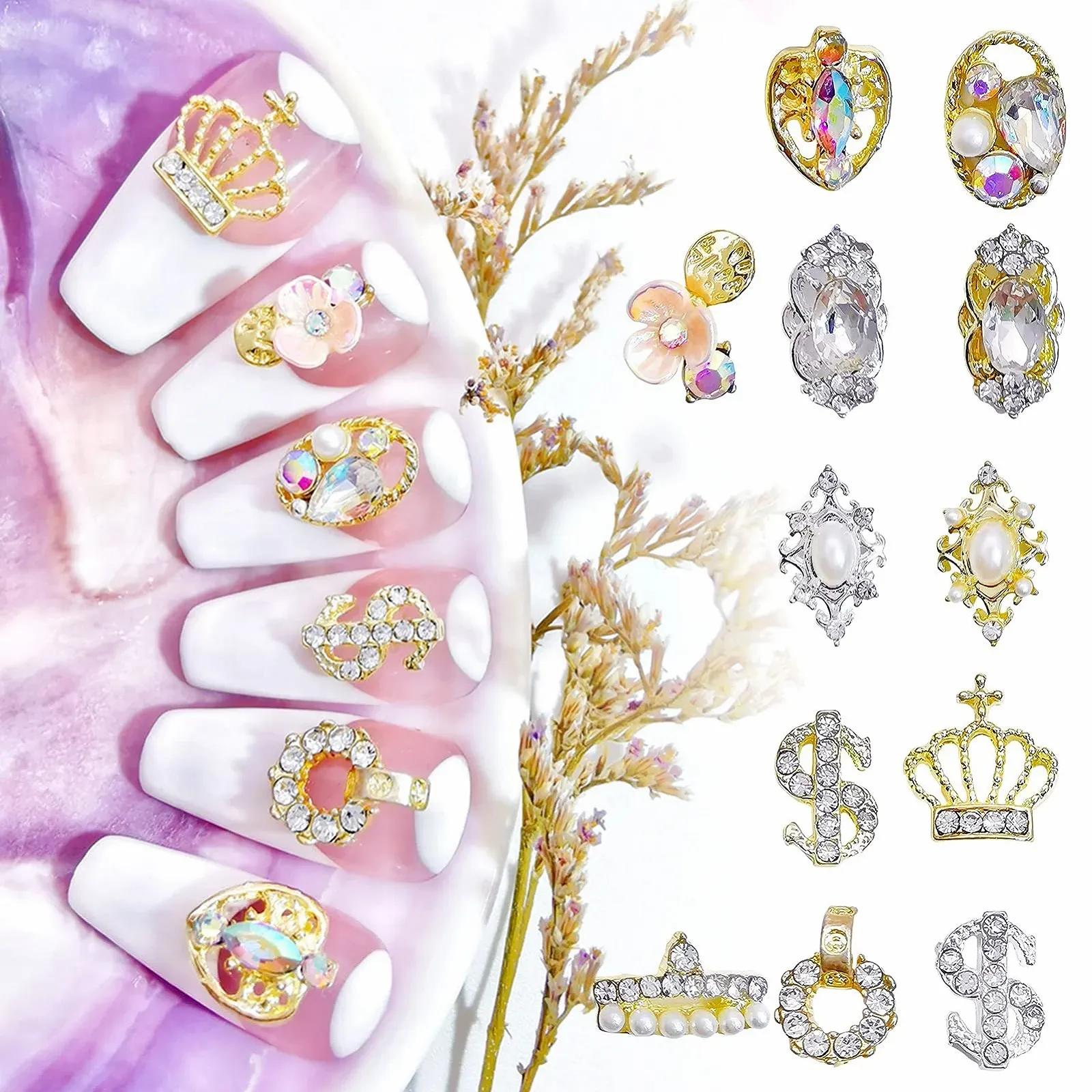 Стрази для нігтів Корона Долар Манікюр Сплав 3D Прикраси 2, фото №2