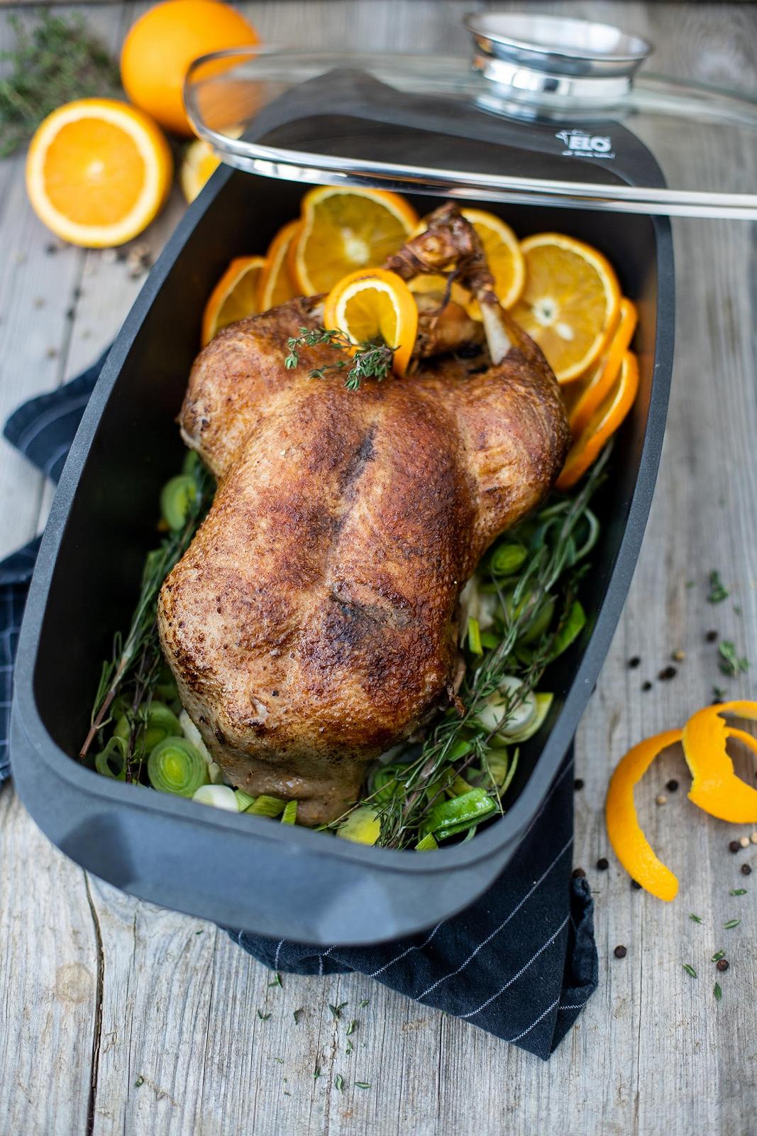 Жаровня ELO Alucast 32 см со стеклянной крышкой и арома-ручкой антипригарное покрытие ELODUR Select для индукции черная, фото №5