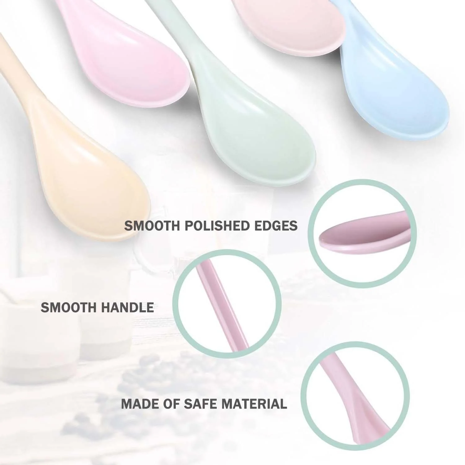 Ложки Пластикові Довгі Різнокольорові, Паковання 5 штук, фото №3