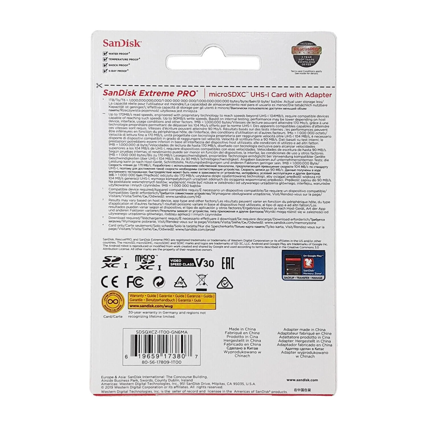 Карта памяти SanDisk Extreme 1 ТБ, фото №4 Карта памяти SanDisk Extreme 1 ТБ, фото №4