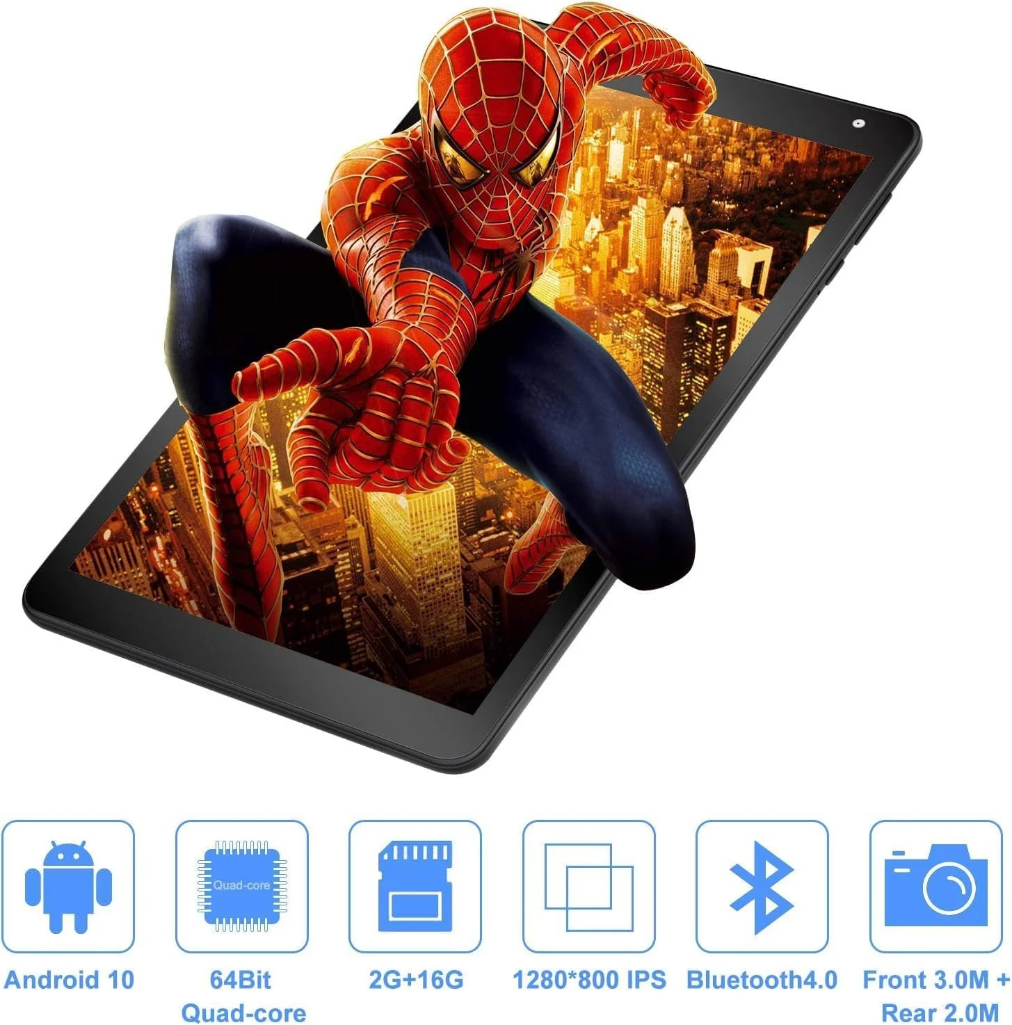 Планшет 10.1" AWOW MID1089IPSA100 2/16Gb 4 ядра Android 10 5000 mAh Чорний, фото №2 Планшет 10.1" AWOW MID1089IPSA100 2/16Gb 4 ядра Android 10 5000 mAh Чорний, фото №2