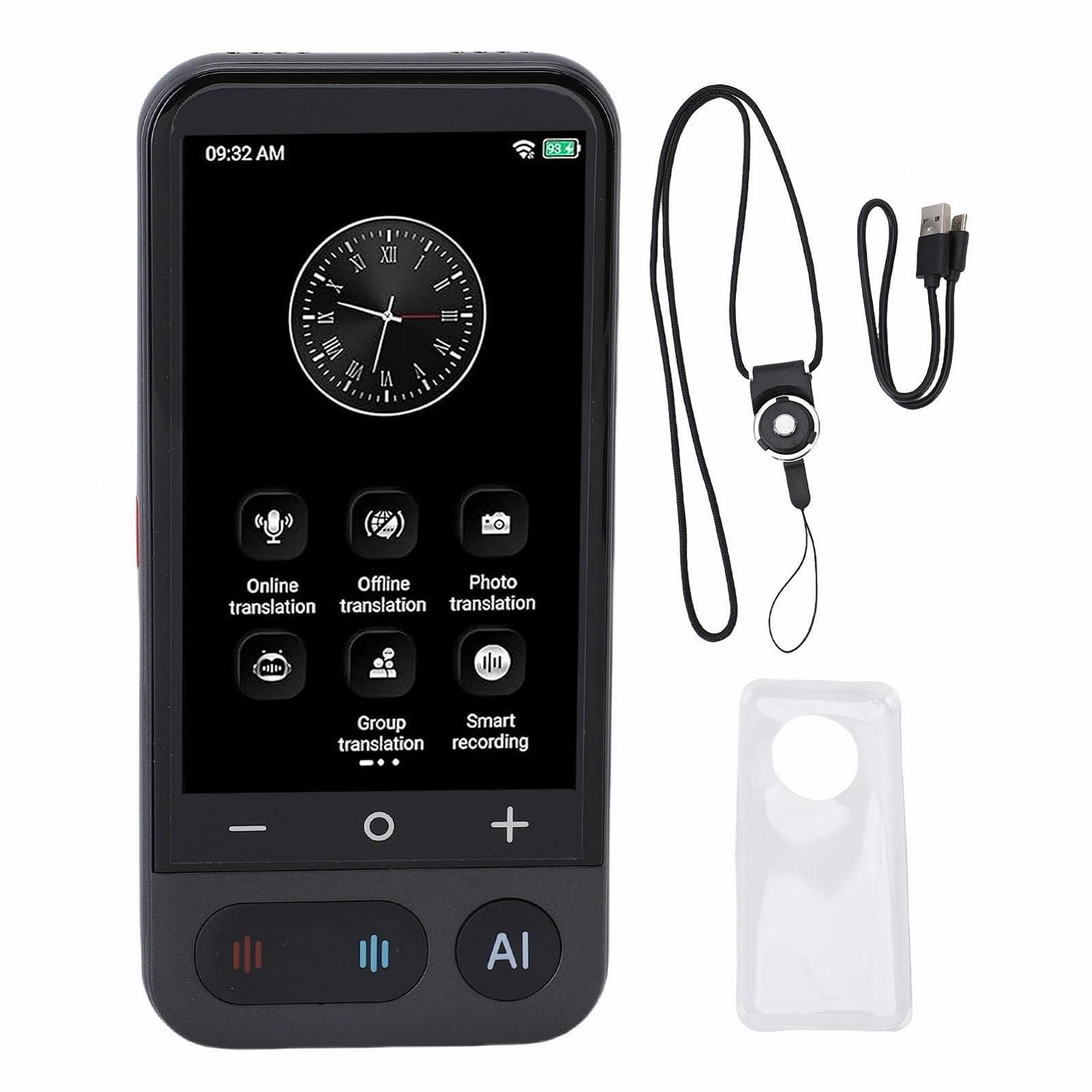 AI устройство для перевода языков, 139 онлайн и 20 оффлайн языков, перевод речи и фотографий в реальном времени, портативный Wi-Fi/оффлайн, 4-дюймовый сенсорный экран для путешествий/бизнеса, фото №1