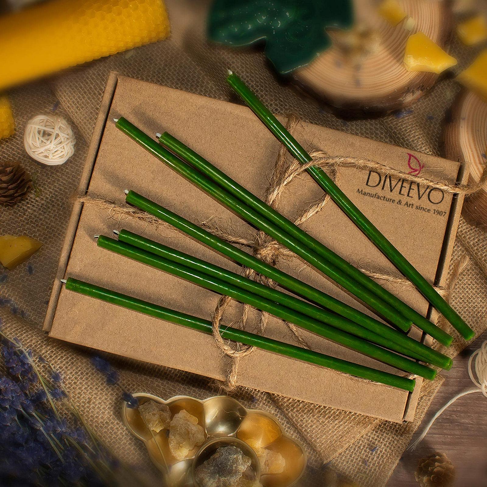 Свечи Diveevo Church Восковые No. 100-50 штук Высококачественные ритуальные свечи Зеленый, фото №3