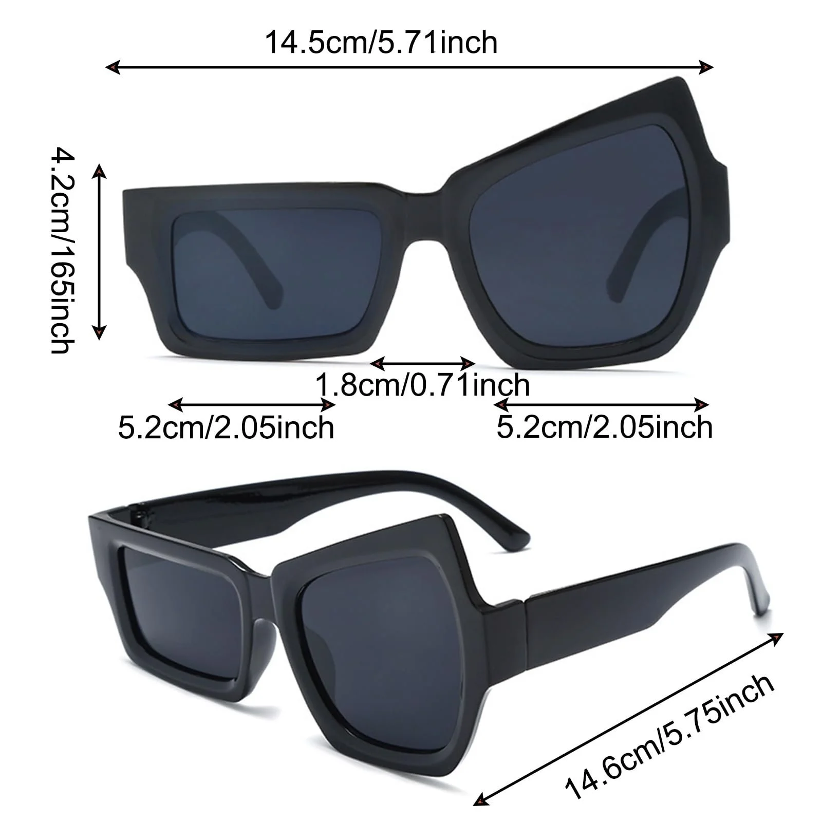 Сонцезахисні окуляри KASESSS Незвичайної форми Чорний, фото №2