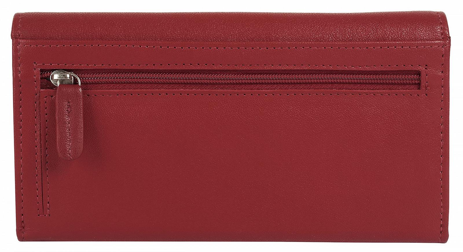 Кошелек BUGATTI Punto Женский Кожаный RFID Кошелек 19 Отделений для Карт Красный, фото №3