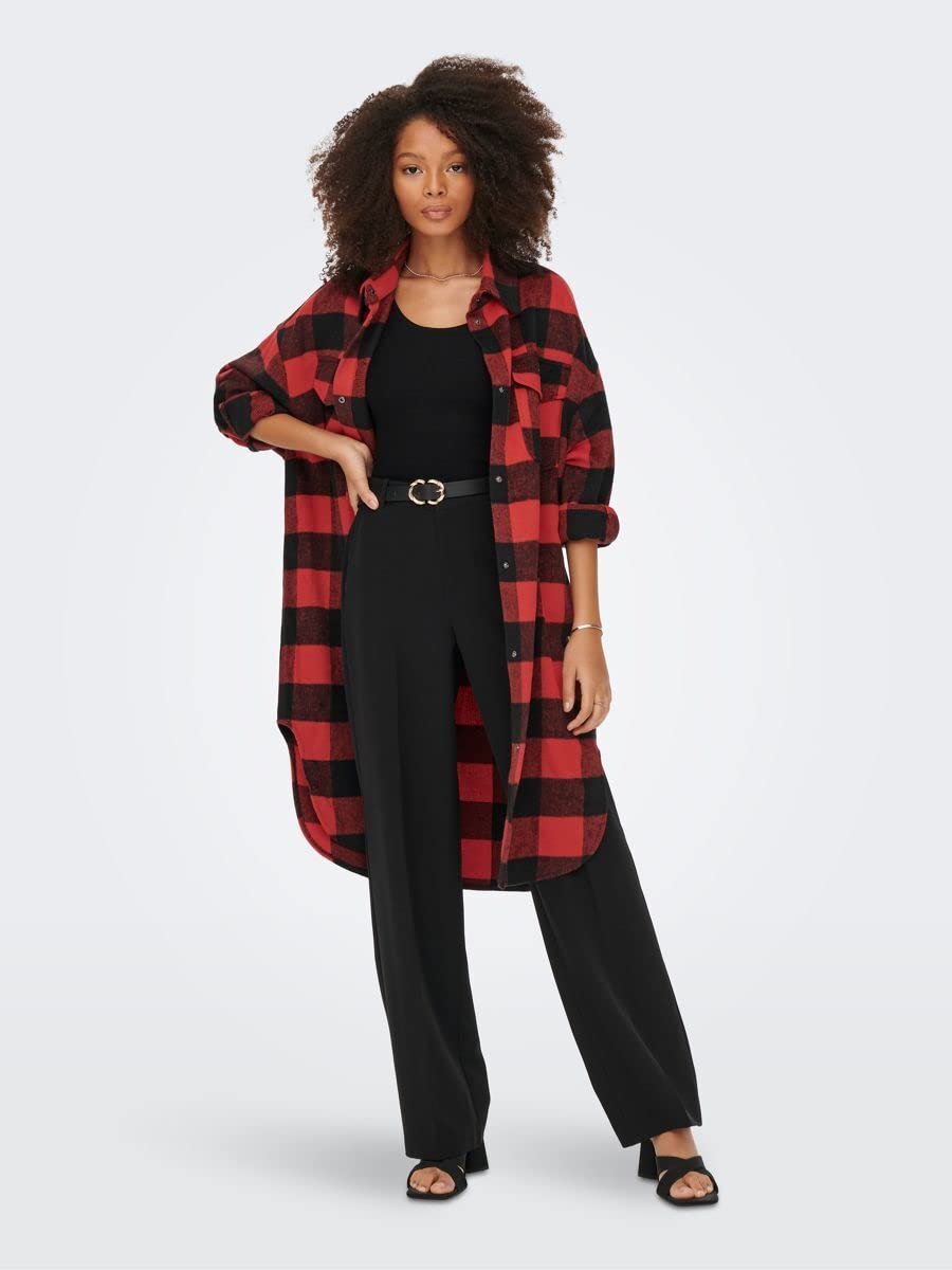 Куртка ONLY Onlasha L/S Long Check Shacket PNT, фото №3