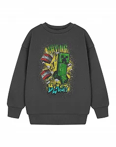 Сорочка з довгими рукавами Minecraft Creeper Streetwear для хлопчиків Сіра - Фото 1