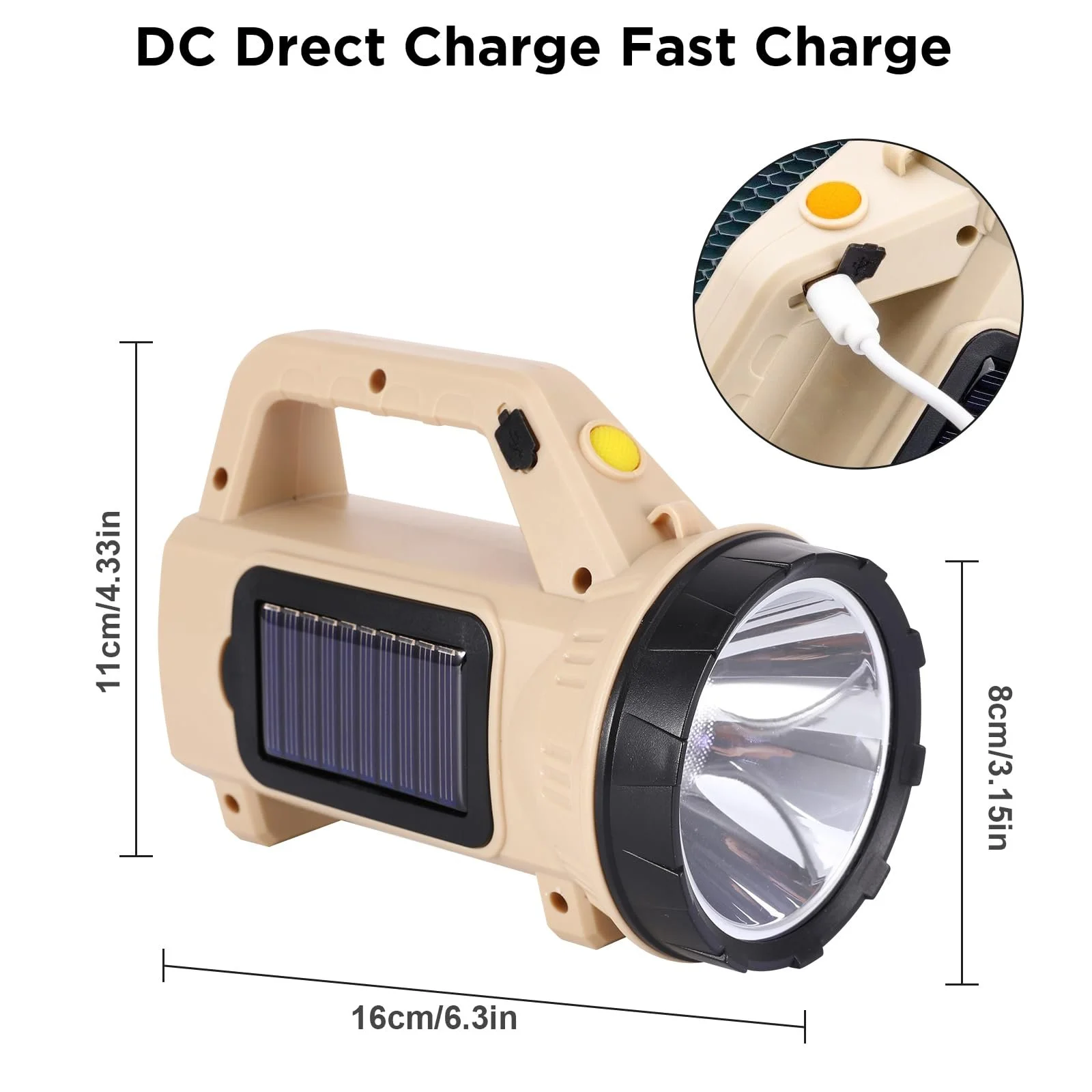 Сонячний LED ліхтар з USB, сонячний ліхтар з акумулятором 1200 mAh, 3 режими, портативний, водонепроникний для риболовлі, активного відпочинку, кемпінгу, фото №2
