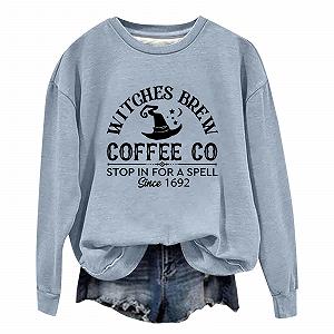 Женский свитшот Generisch Хэллоуин круглый вырез длинный рукав графика принт 2025 - Фото 1