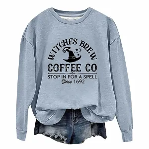 Женский свитшот Generisch Хэллоуин круглый вырез длинный рукав графика принт 2025 - Фото 1