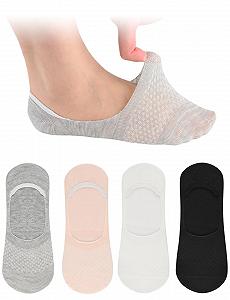 Женские носки Хлопок 35-40 Носки-невидимки Без логотипа Нескользящие с силиконовой накладкой - Фото 1