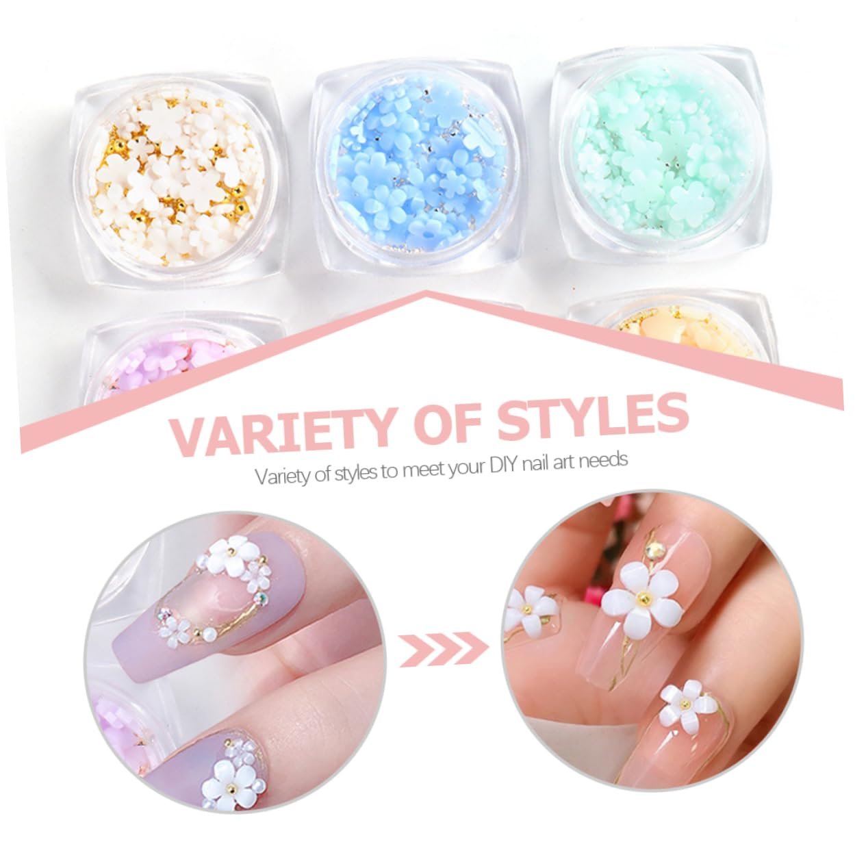 Наклейки для ногтей 5D Цветок Шарм Смола, фото №9