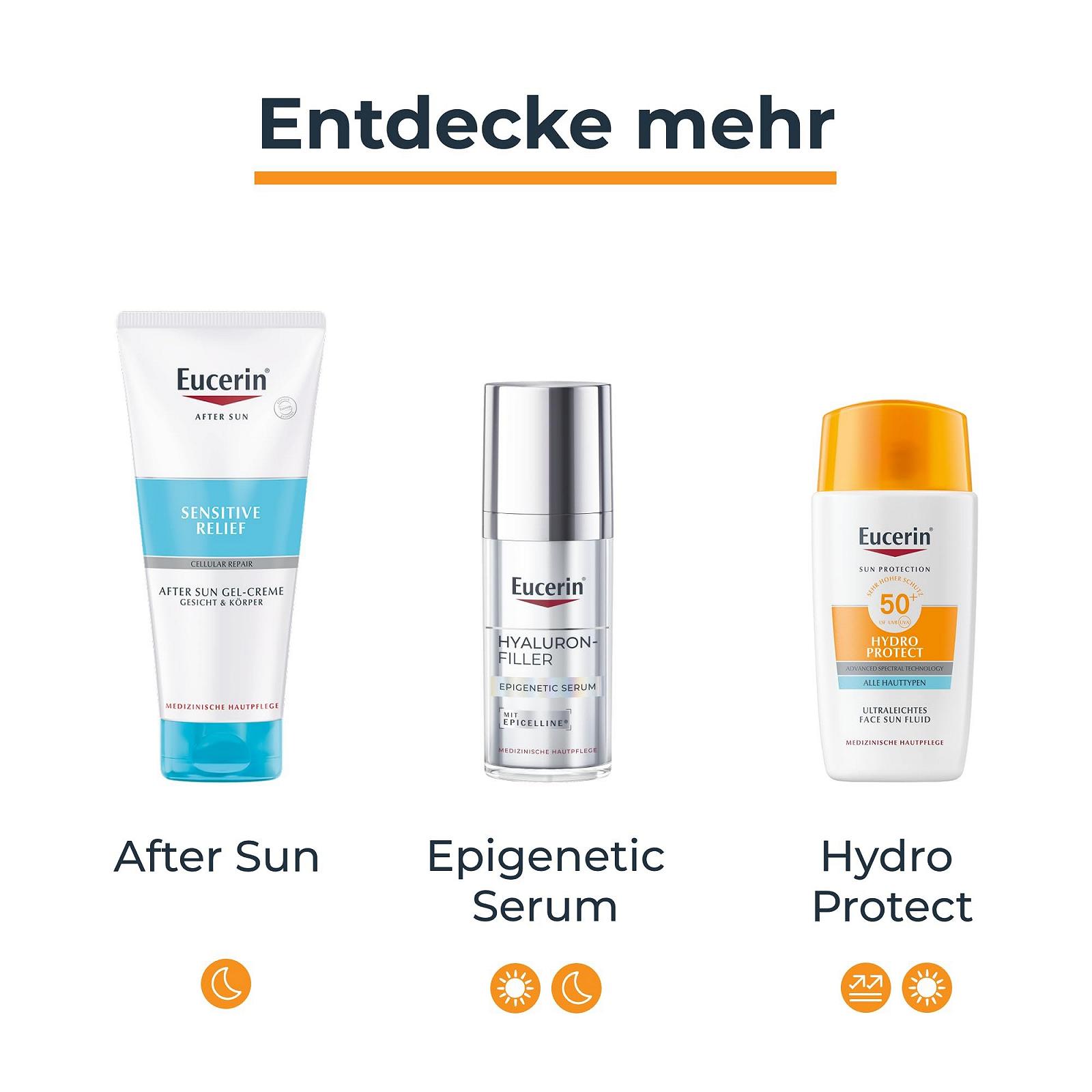 Сонцезахисний флюїд Eucerin Sun Face Hydro Protect Ultralight Sun Fluid Tinted SPF 50+ Medium 50 мл, фото №7