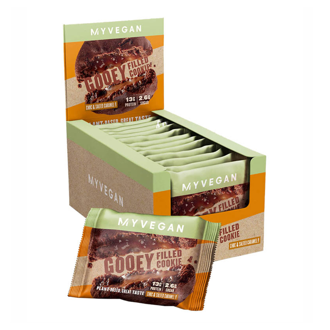 Vegan Filled Protein Cookie 12x75g Double Chocolate Caramel, фото №1