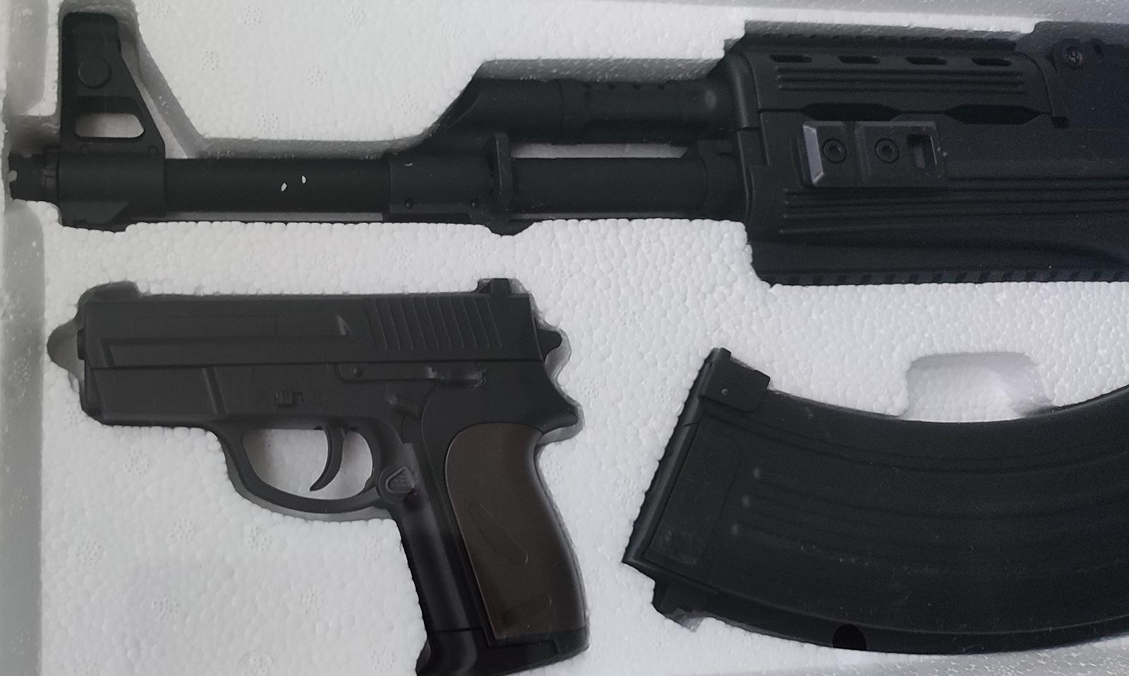 Игручешный Автомат Калашникова АК-47 Tactical Аккумуляторный Cyma Фонарик ЛЦУ + Пистолет кал. 6 мм Black, фото №5