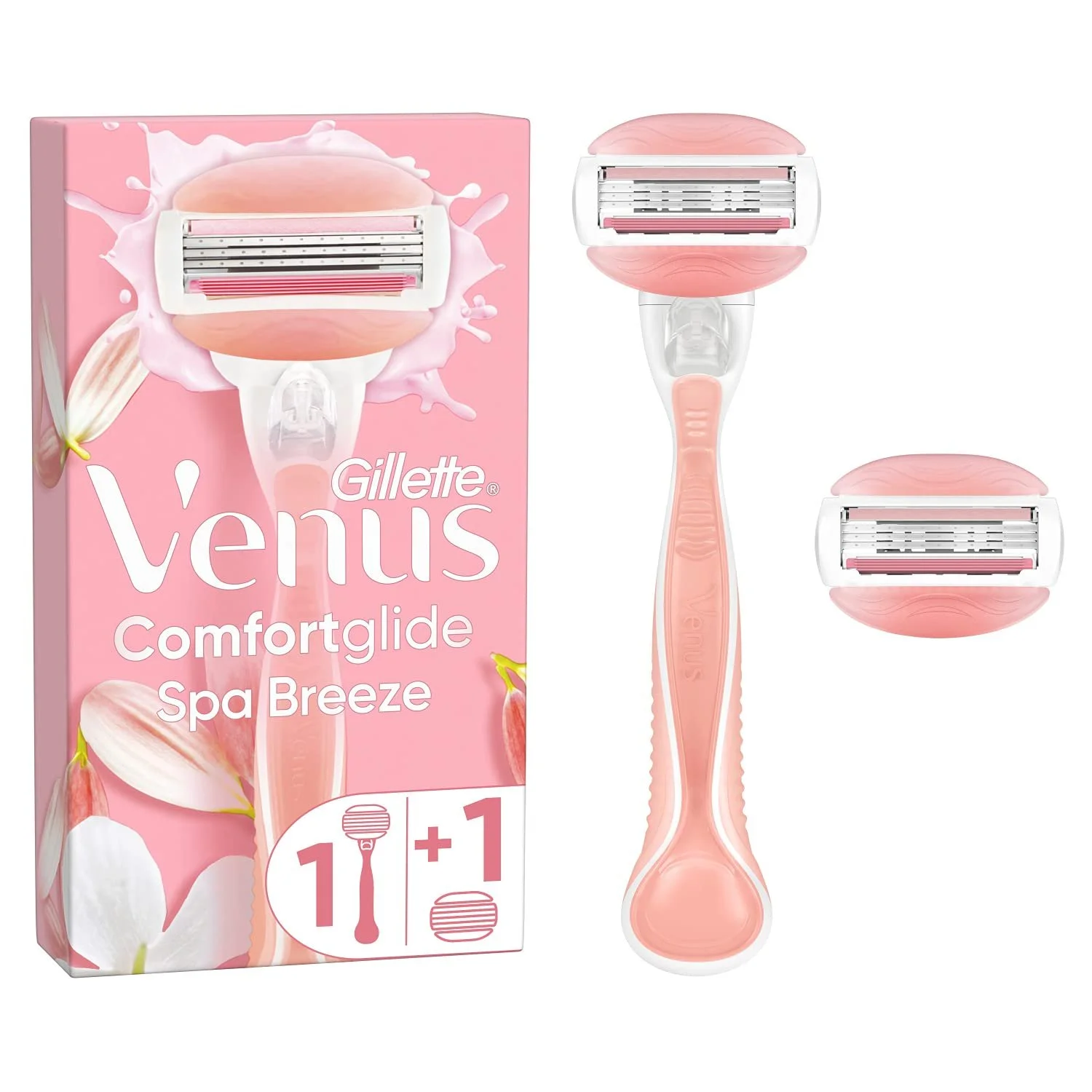 Бритва Gillette Venus Comfortglide Spa Breeze для женщин с 2 сменными кассетами 3 лезвия, фото №1