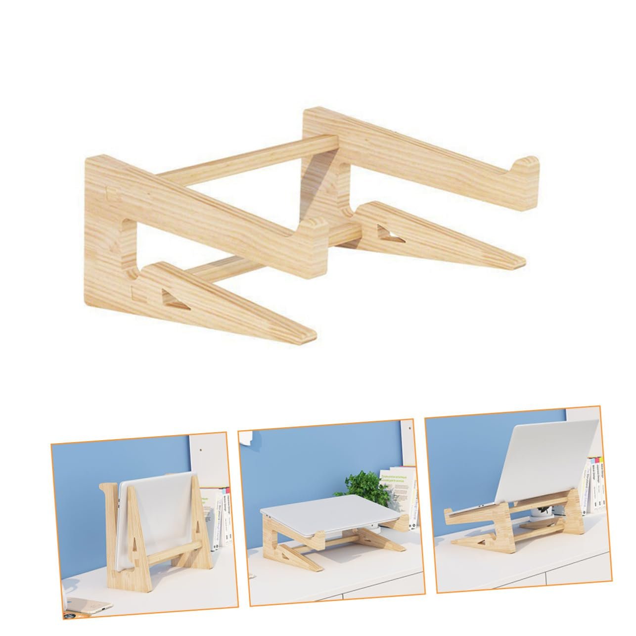 Подставка для ноутбука Sewroro Эргономичная Подставка для компьютера Настольный держатель для ноутбука с вентиляцией Нескользящая и стабильная для лучшей осанки, фото №3