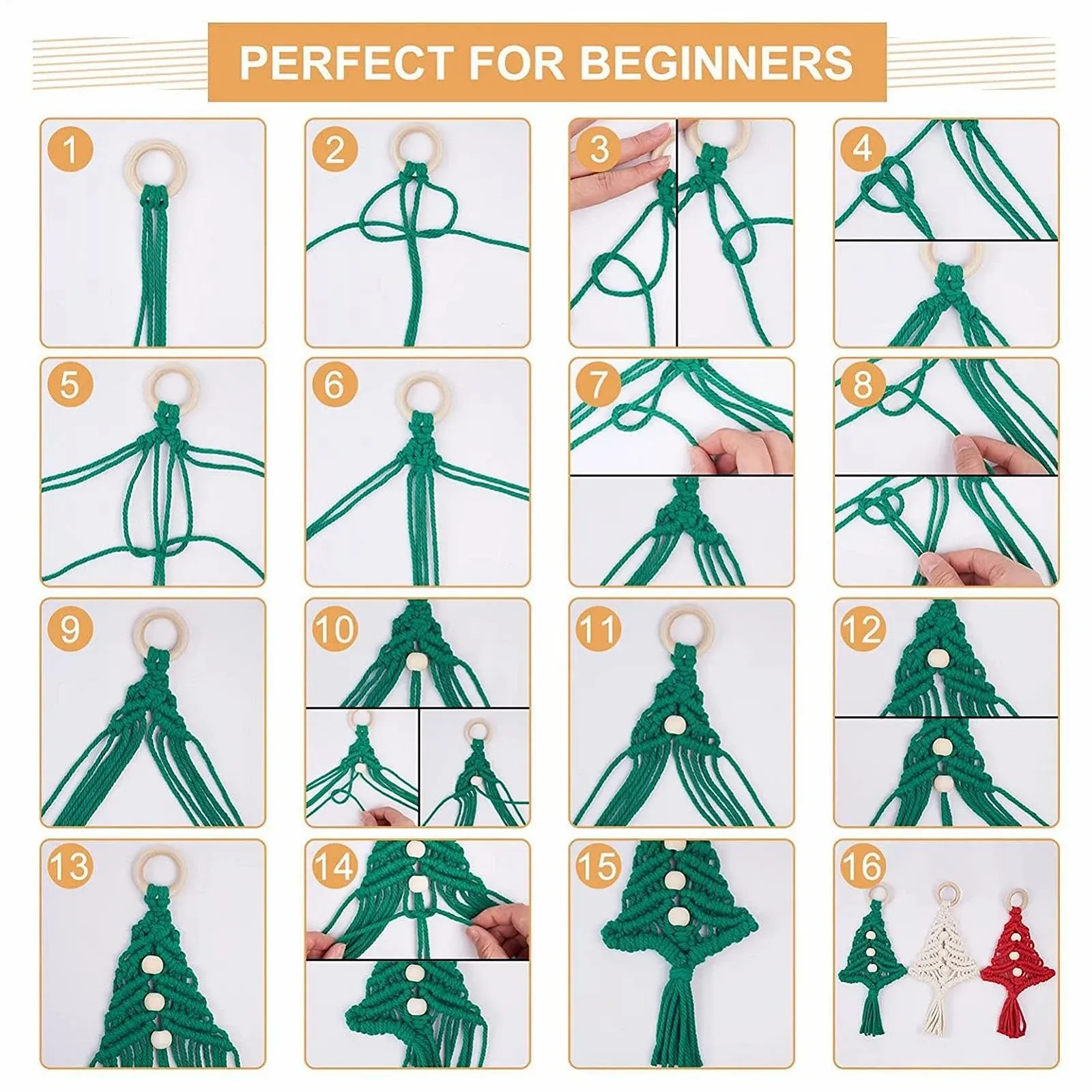 Набір для вишивання MFYOUPK Weihnachtsbaum Makramee, фото №5