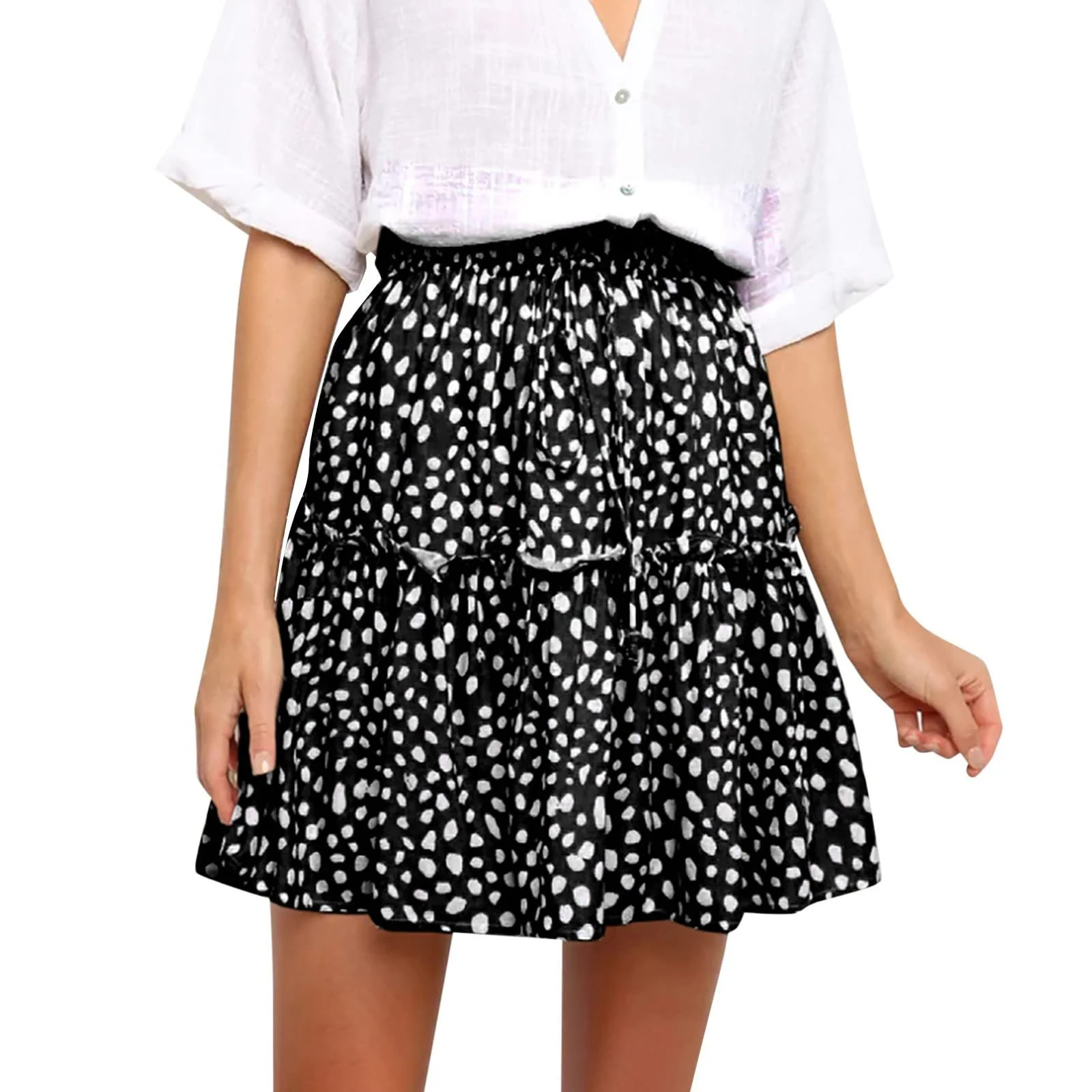 Літня міні-спідниця в стилі ретро, повсякденна, фото №1