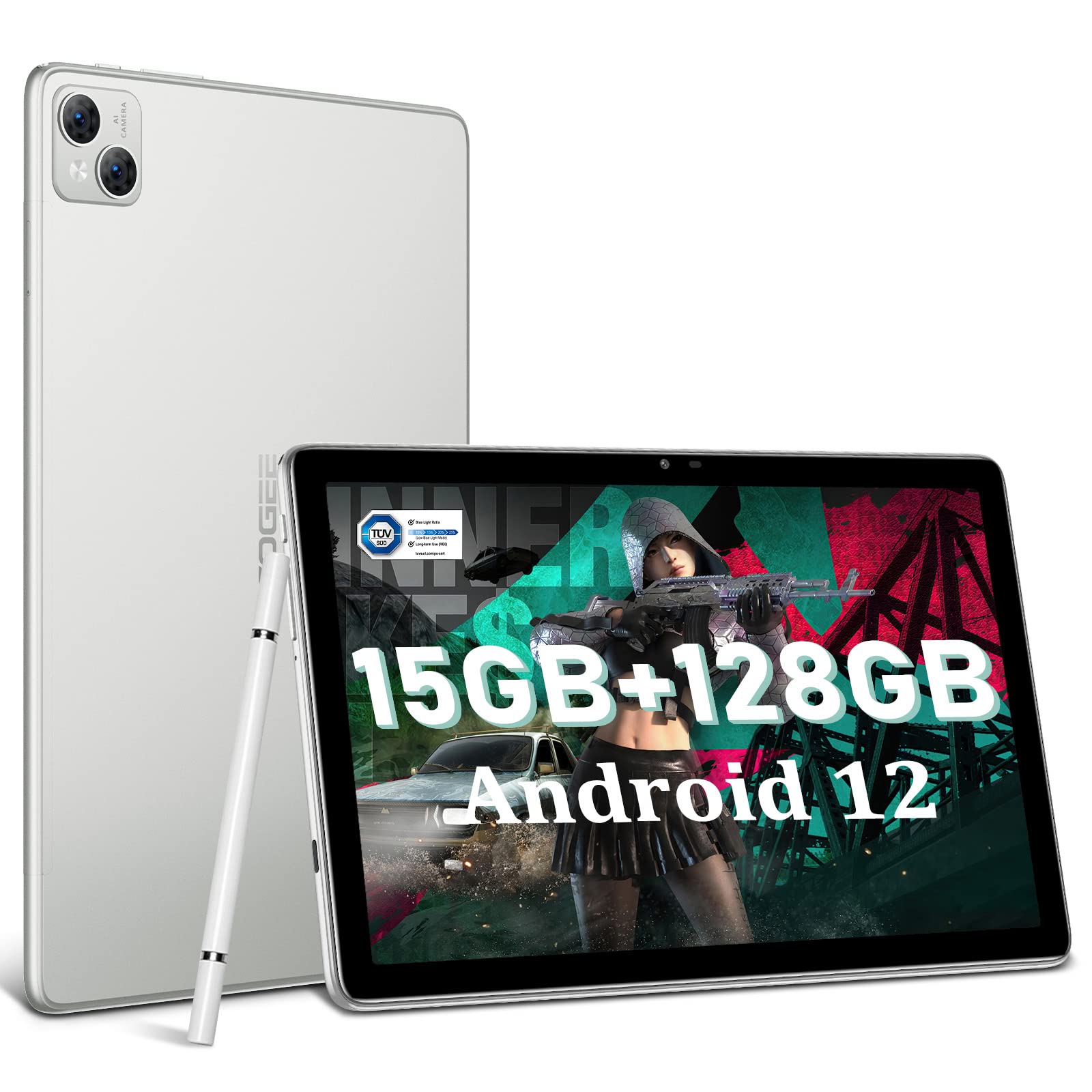 Планшет DOOGEE T10 10 дюймів Android 4G LTE Dual 15GB RAM + 128GB ROM/TF 1TB, 8300mAh, 13MP + 8MP, 1200 x 1920 IPS, Octa Core, Гральний Планшет, Widevine L1/Type-C/BT 5/OTG/GPS/3.5mm аудіо, фото №1