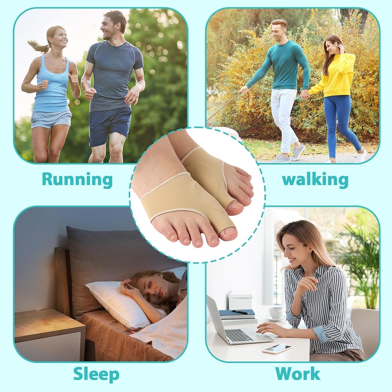 Шкарпетки для Hallux Valgus (2 шт.) з силіконовими подушечками, універсальний розмір, фото №7