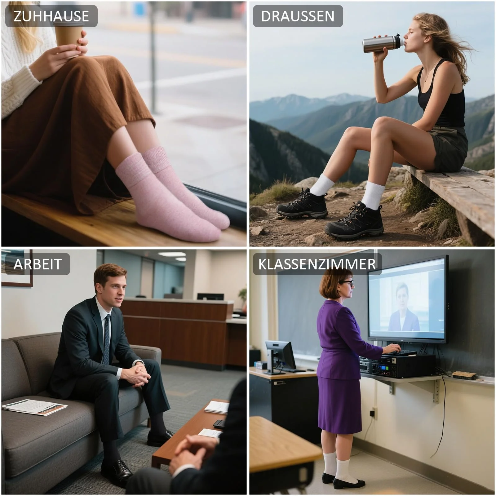 Носки LOFIR Crew Comfort для женщин: Чесаный хлопок, бесшовные, мягкие, дышащие носки для мам, домохозяек, учителей, студенток 5 пар 35-46, фото №6