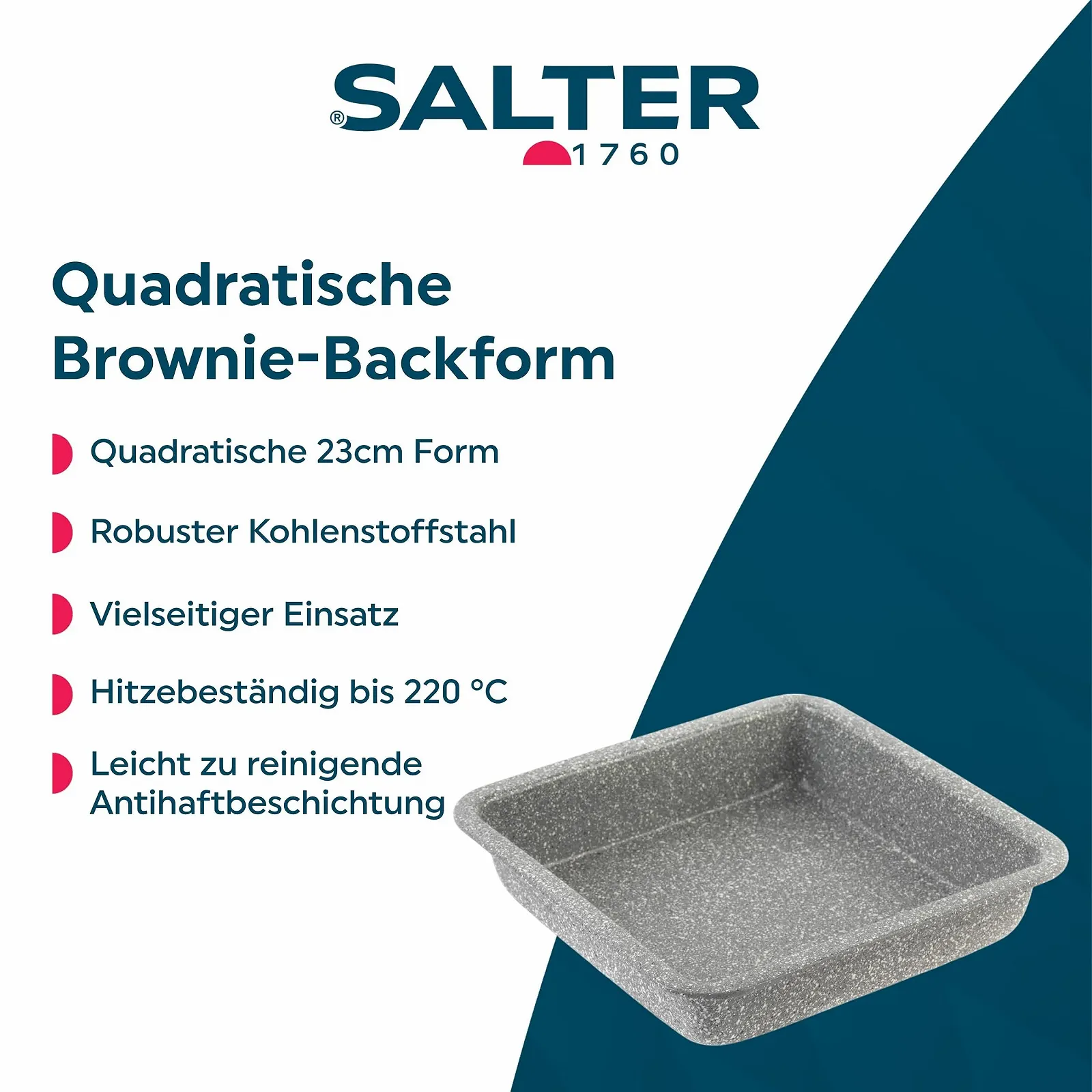 Противень для выпекания Salter Marble Collection BW02780G Квадратный 23 см Серый, фото №2