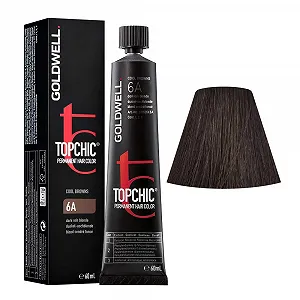 Краска для волос Goldwell Topchic 6A Темный Пепельный Блондин - Фото 1