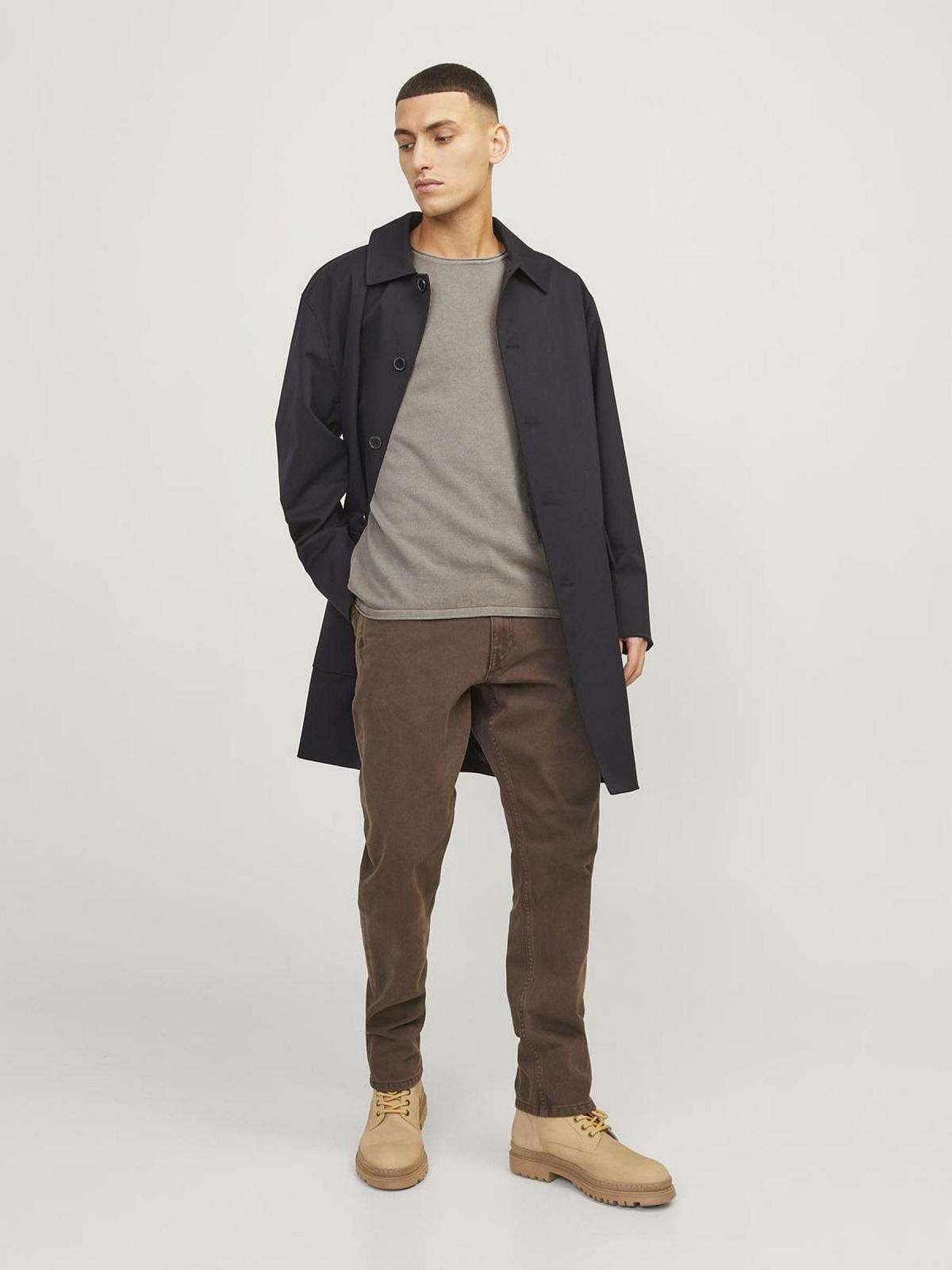 Чоловічий в'язаний джемпер JACK & JONES однотонний в'язаний джемпер, фото №5
