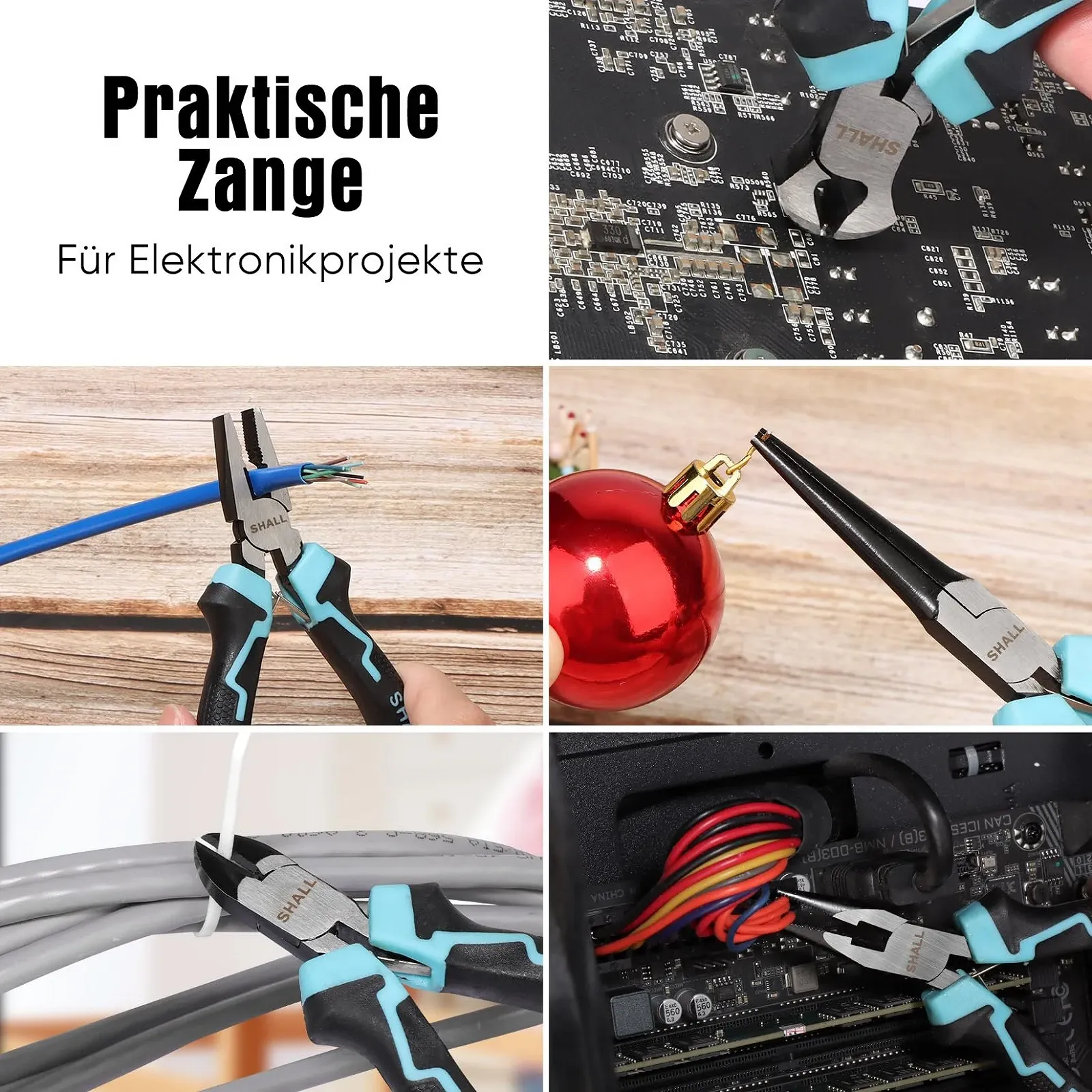 Набор мини-плоскогубцев SHALL 6 предметов с сумкой для электроники и DIY, фото №7