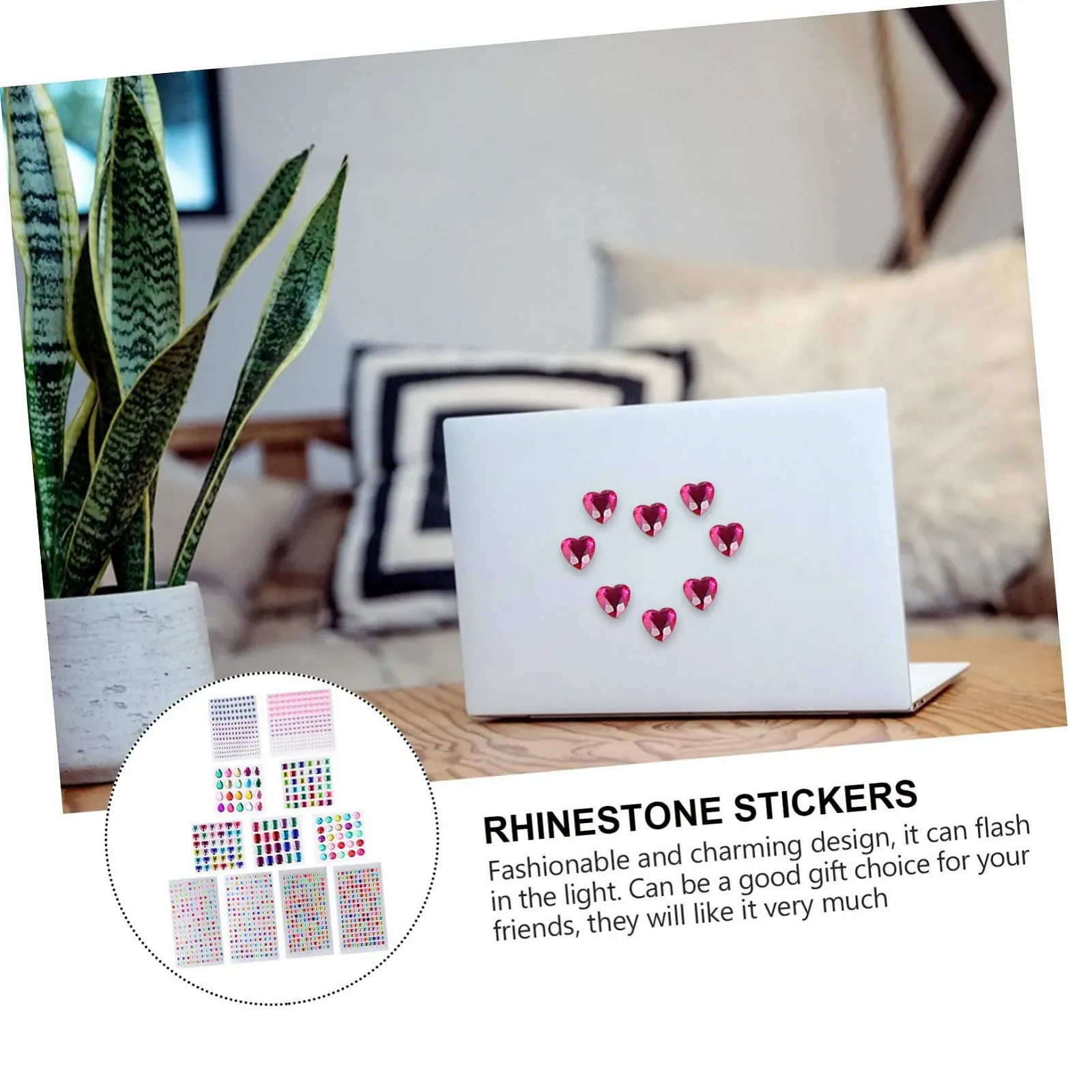 Наклейки-кристаллы Lurrose 22 листа, набор наклеек для ногтей, наклейки для лица, наклейки со стразами, сделай сам наклейки с драгоценными камнями, набор акриловых аппликаций для детей, фото №4