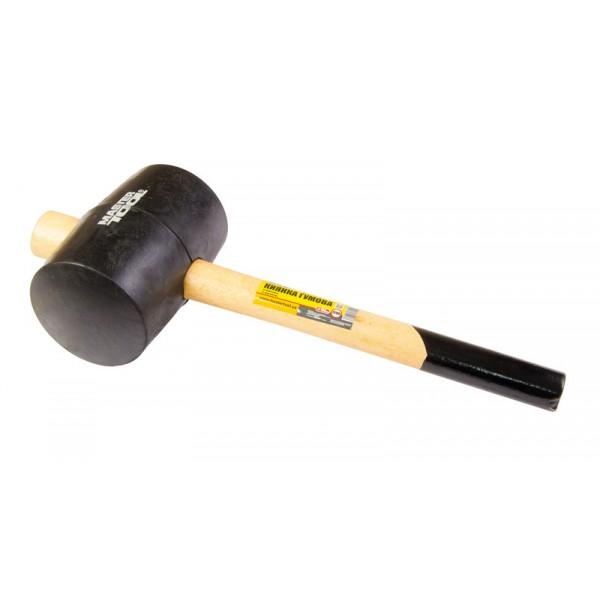 Киянка резиновая Mastertool GM чёрная 100 мм 1200 г рукоятка из деревья 02-0305, фото №1