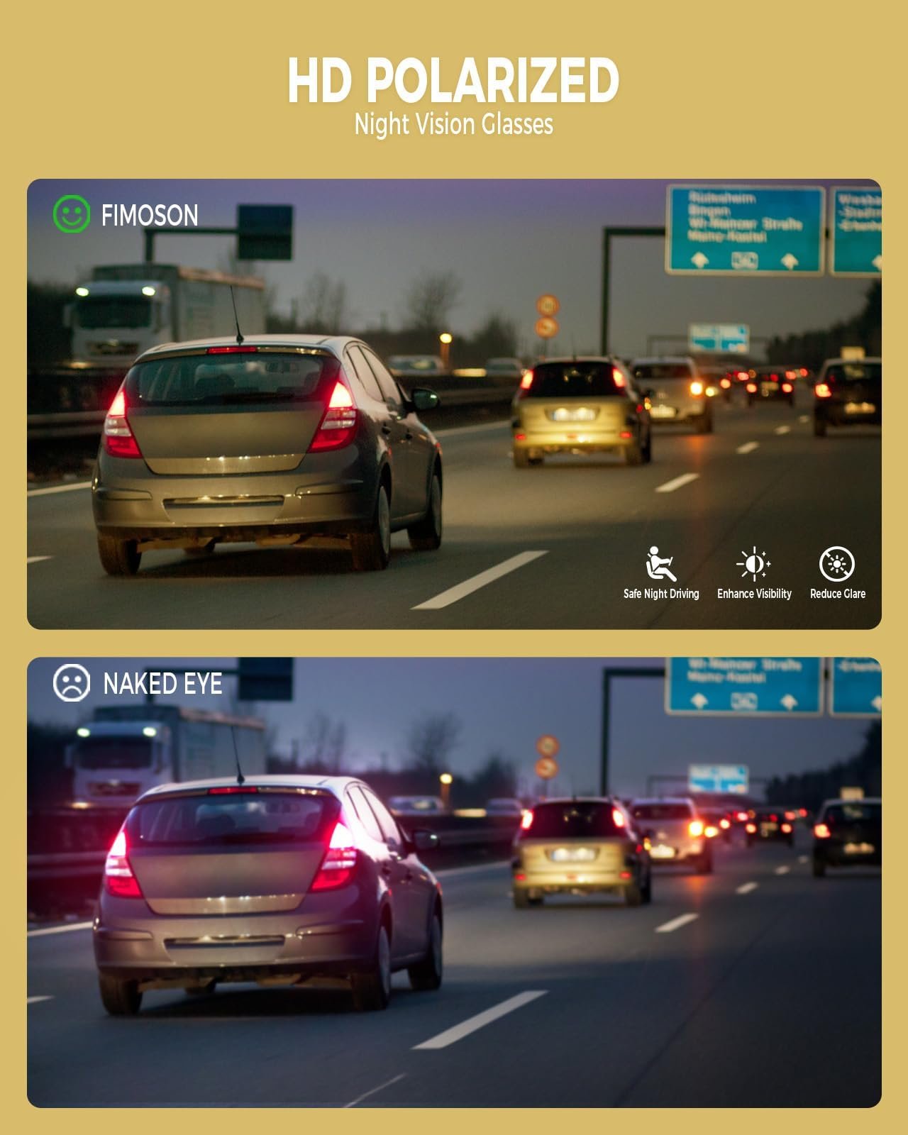 Окуляри Fimoson Нічного Бачення Поляризовані Жовті Леопард/Жовтий, фото №4