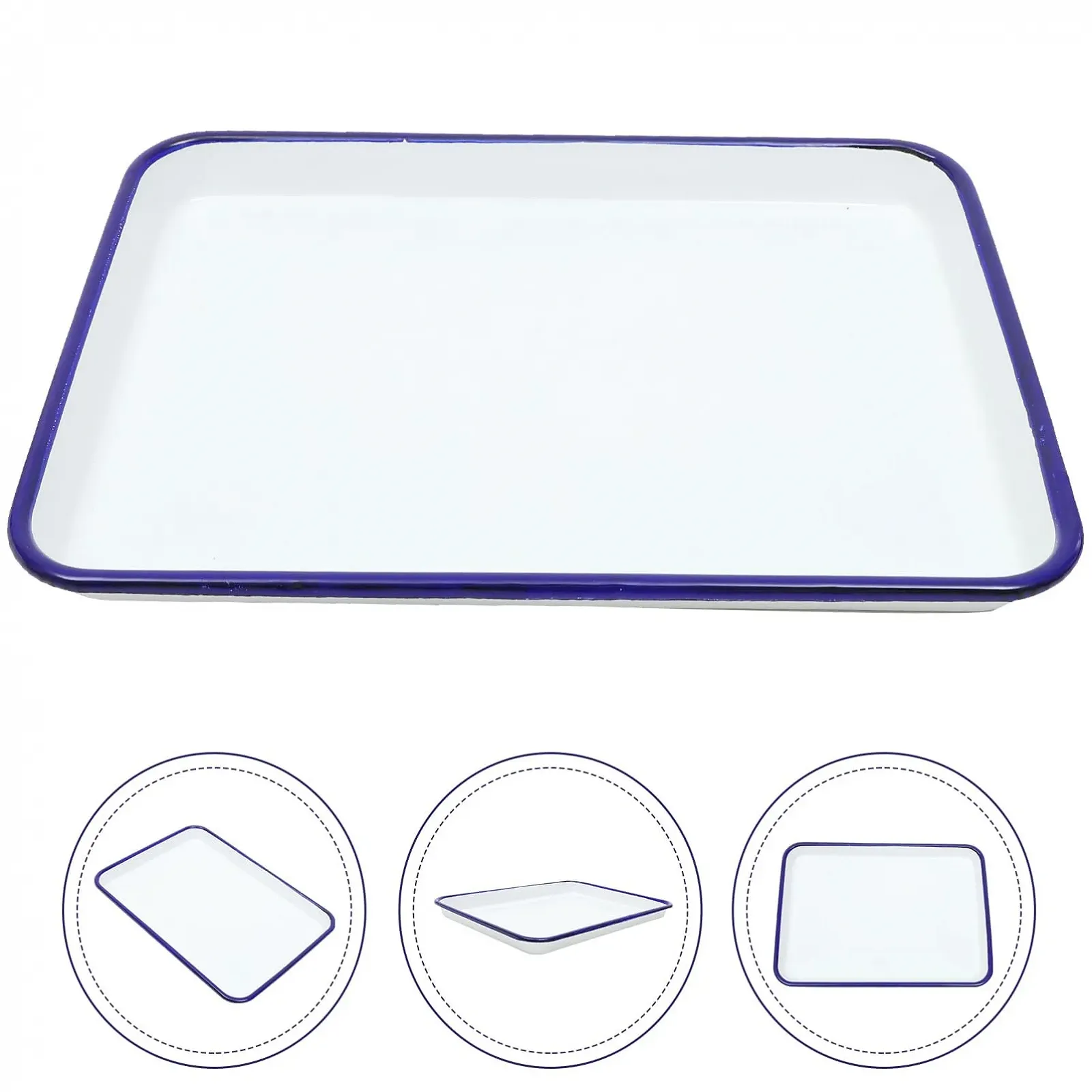 Противень Enamel ретро-стиль с антипригарным покрытием износостойкий White, фото №6