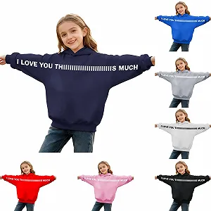 NZYIHAO Толстовка для дівчинки з принтом літер synthetic.ua - Фото 1