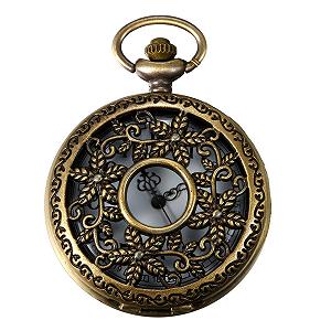 Карманные часы JewelryWe мужские женские с полым компасом Кварцевые аналоговые часы с цепочкой-ожерельем - Фото 1