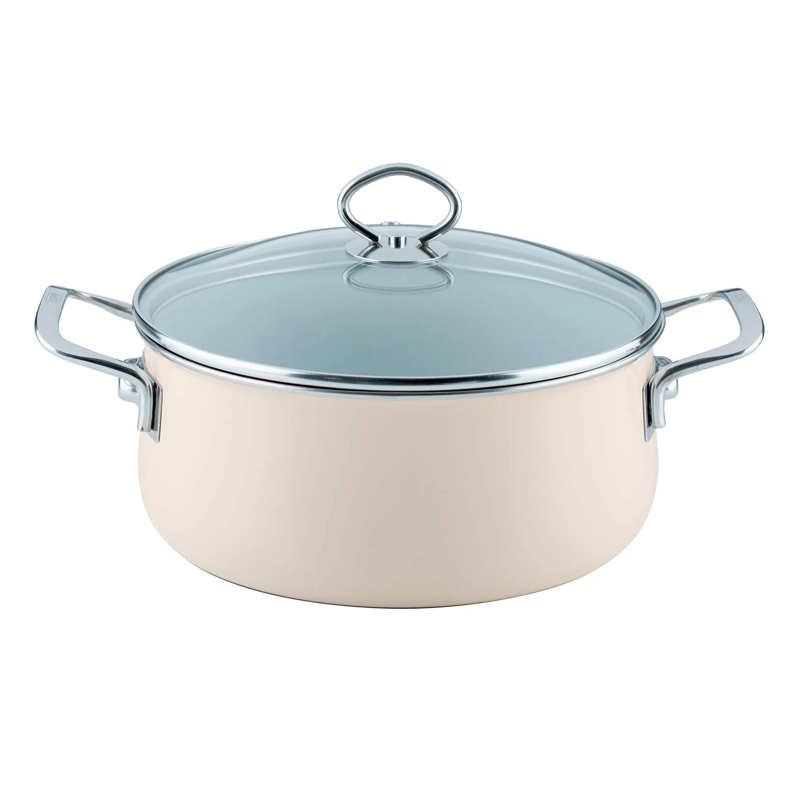 Кастрюля Riess Nouvelle Avorio 0711-011 Top 3000 Стеклянная крышка 24 см, фото №1