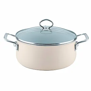 Кастрюля Riess Nouvelle Avorio 0711-011 Top 3000 Стеклянная крышка 24 см - Фото 1