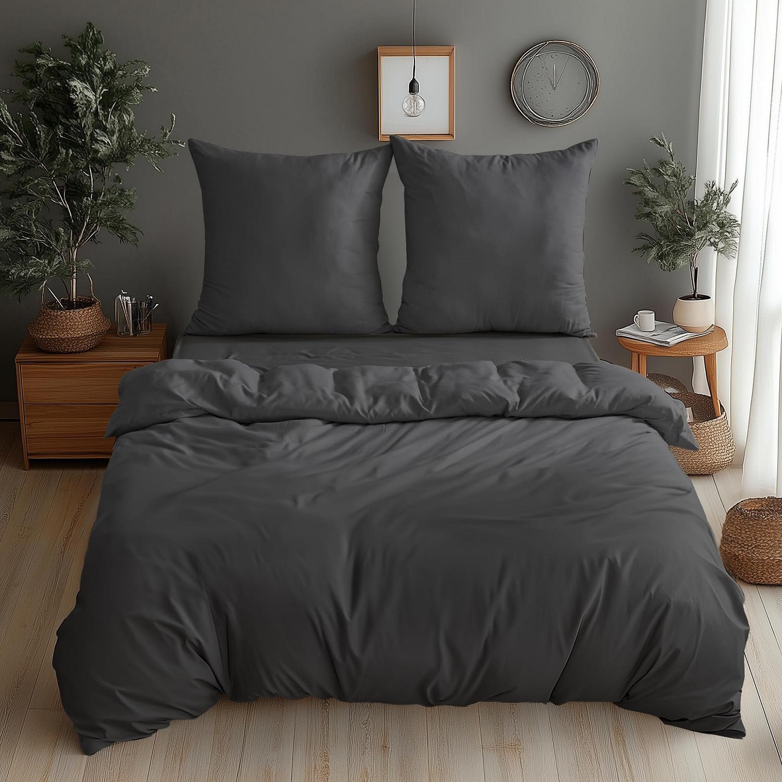 Комплект Постільної Білизни Deconovo 3 предмети 200 x 220 cm + 2 x 80 x 80 cm Темно-сірий, фото №5
