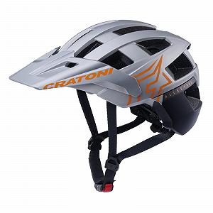 Велосипедный шлем MTB Cratoni AllSet Pro серебристо-оранжевый матовый - Фото 1