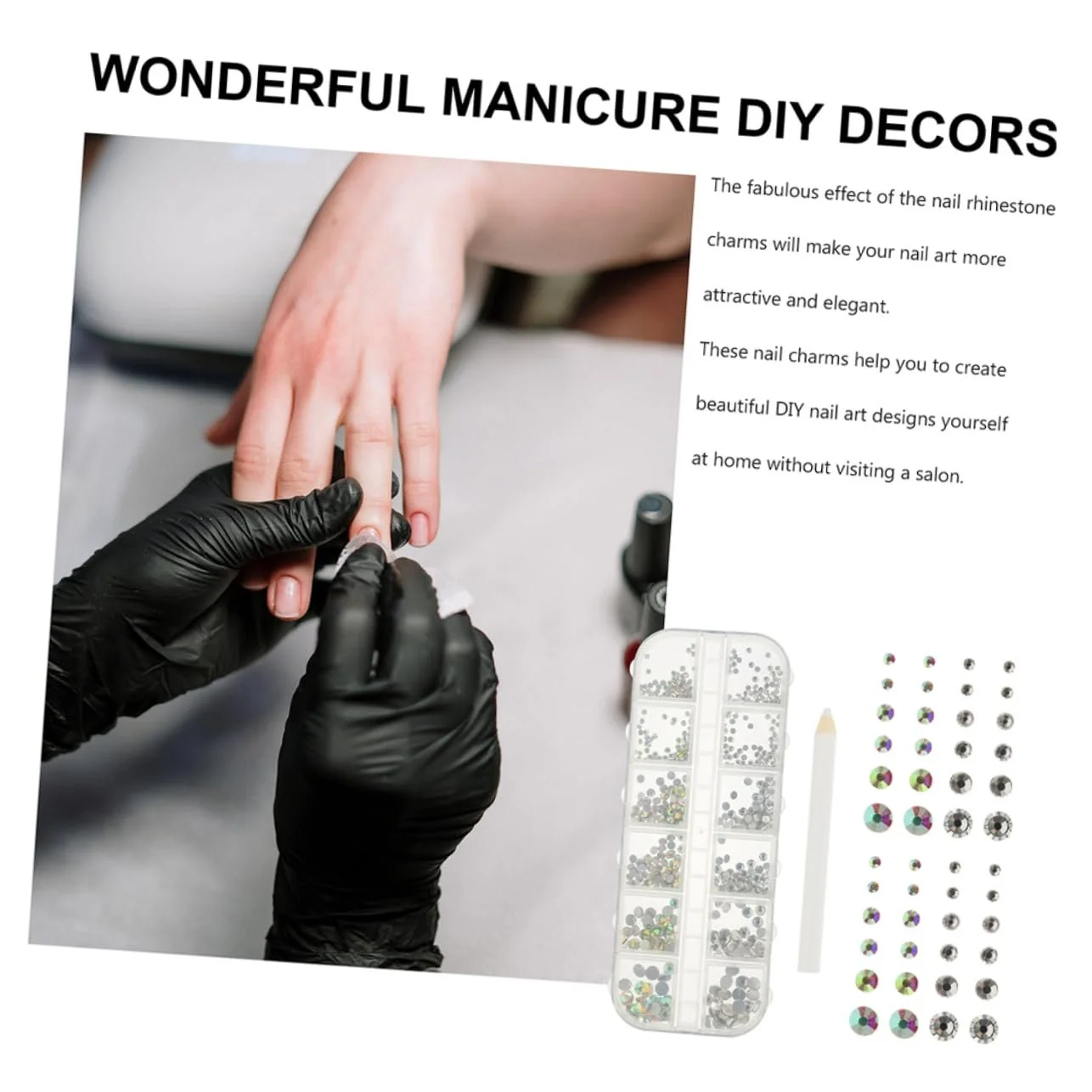 Клей для страз FOMIYES Набор для лица 3D Блестки для ногтей Подвеска для ногтей Стекло, фото №7