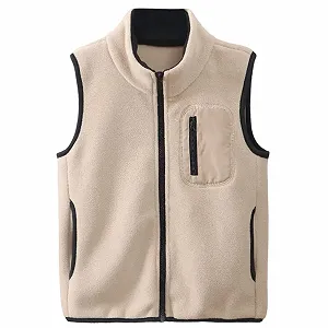 Детский флисовый жилет для мальчиков Теплый безрукавник на молнии для активного отдыха на природе Повседневный - Фото 1